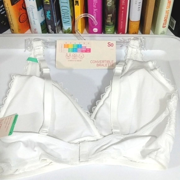 SO 3-WAY CONVERTIBLE STRAP BRALETTE WHITE LACE SIZE MEDIUM NWT - Picture 2 of 6